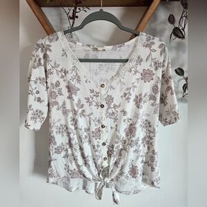 Floral Button-Down Women Blouse